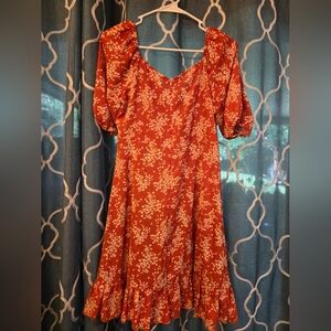 Shein Orange Flower Dress